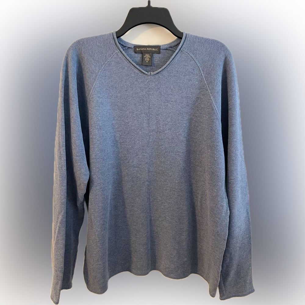 Banana Republic 100% Cotton Sweater Blue Size M EUC